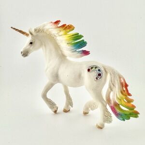 Schleich Bayala Rainbow Stallion Unicorn Glitter White Boy Horse Jeweled 2015 J